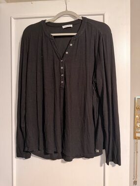 Calvin Klein Black Ribbed Crewneck Top